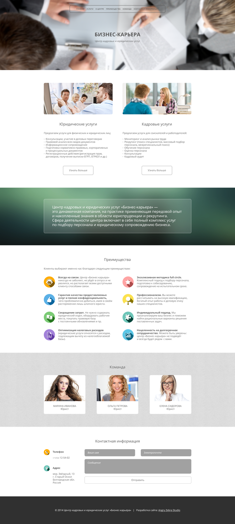 Business-Career - Main page layout